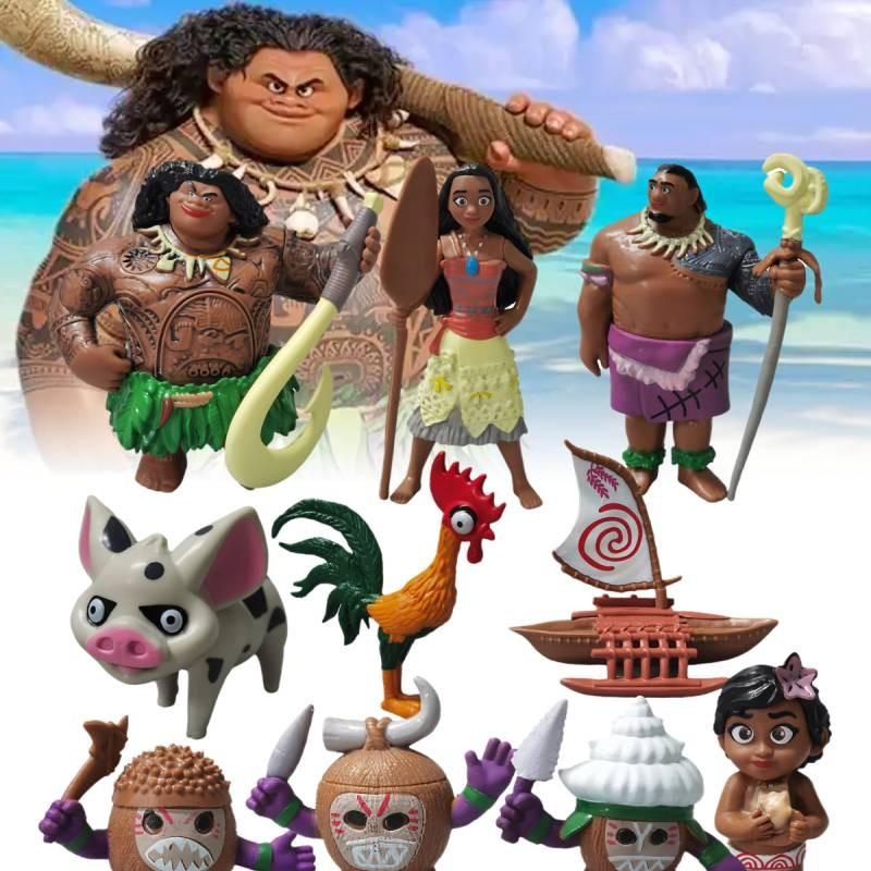 Figurine Moana 10pcs Anime Statuary Cake Ornament Christmas Gifts Garnish Toys