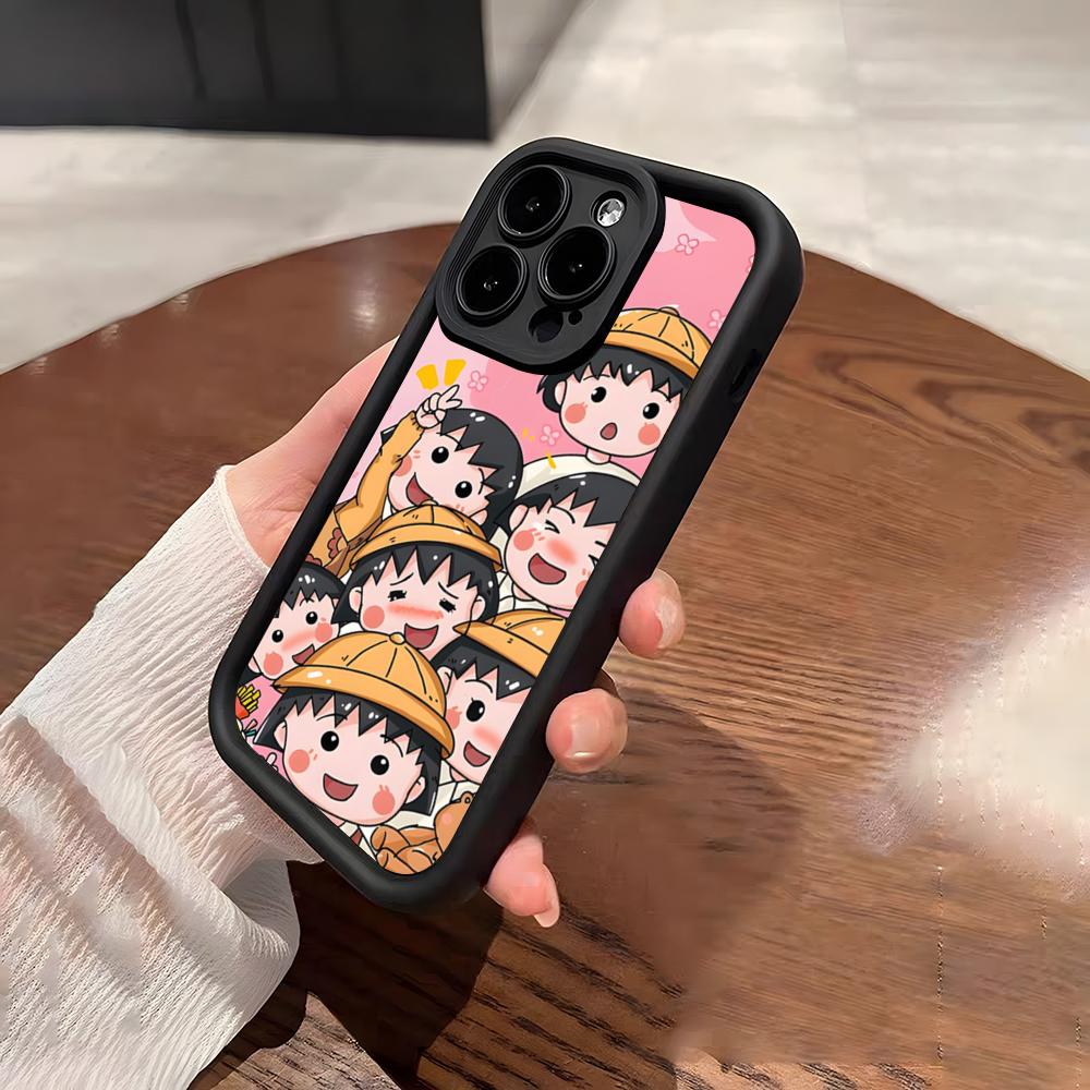 Chibi Cute M-Maruko Phone Case For IPhone 17 Pro Max 15 Pro 16 14 Plus 12 13 Mini 11 Pro Shockproof Soft Cover