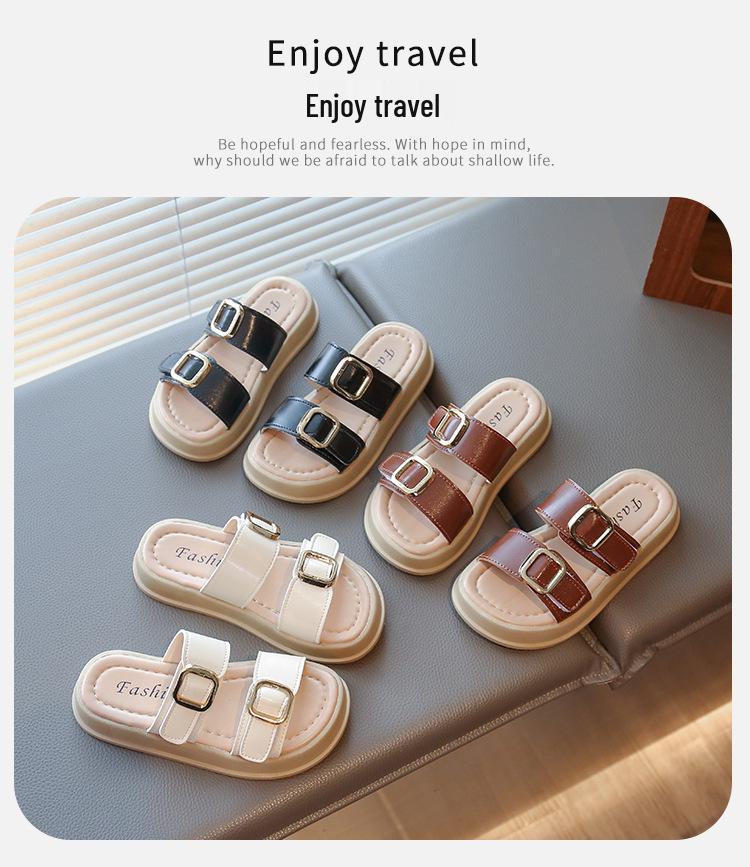 2026 Children's Breathable Summer Slip-on Sandals - Non-slip, Single Strap Beach Shoes