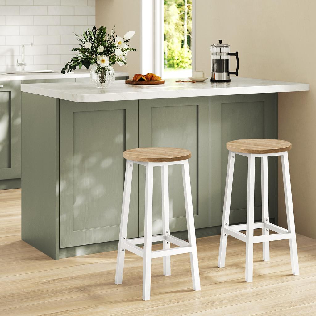 Bar stool - Sonoma oak / white legs