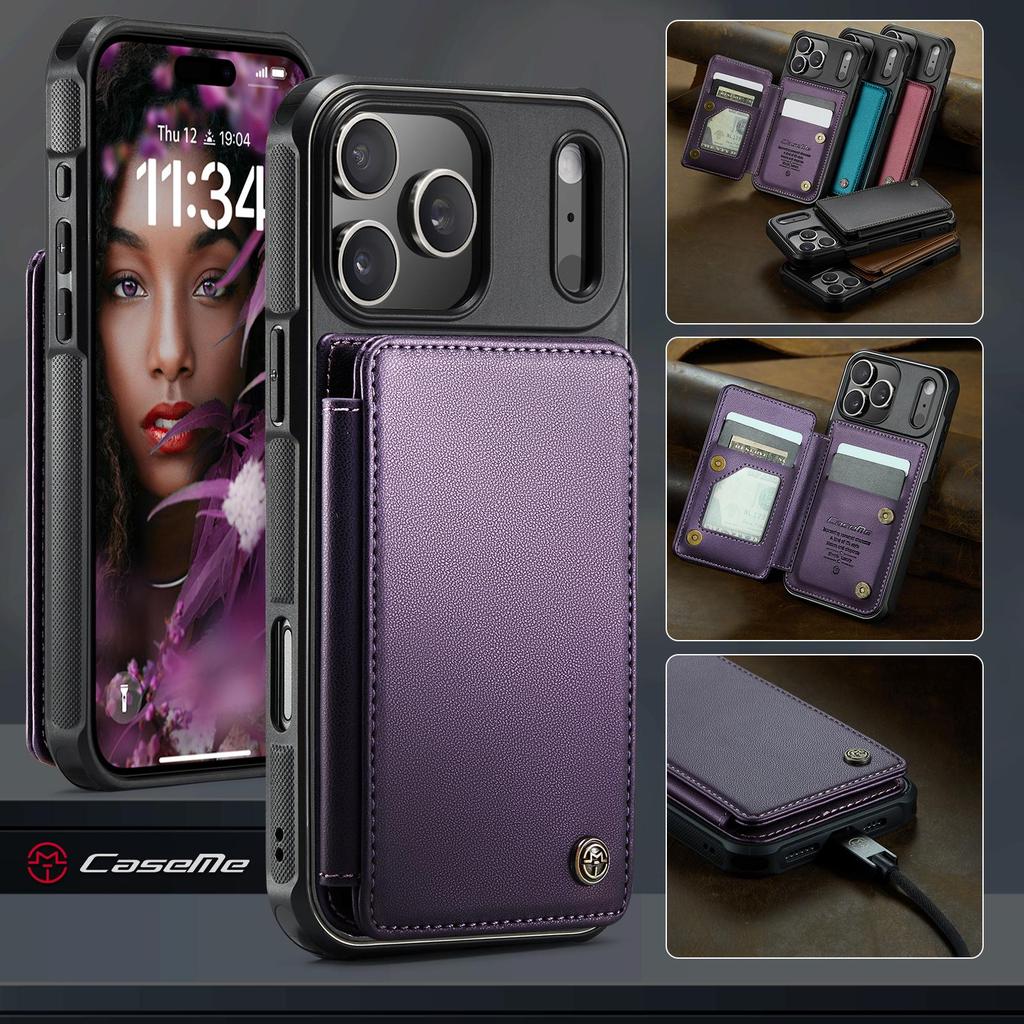 Wallet Card Holder Case for iPhone 17 16 15 14 13 12 11 Pro Max XS XR 6 7 8 Plus SE2 Artificial Leather Cover