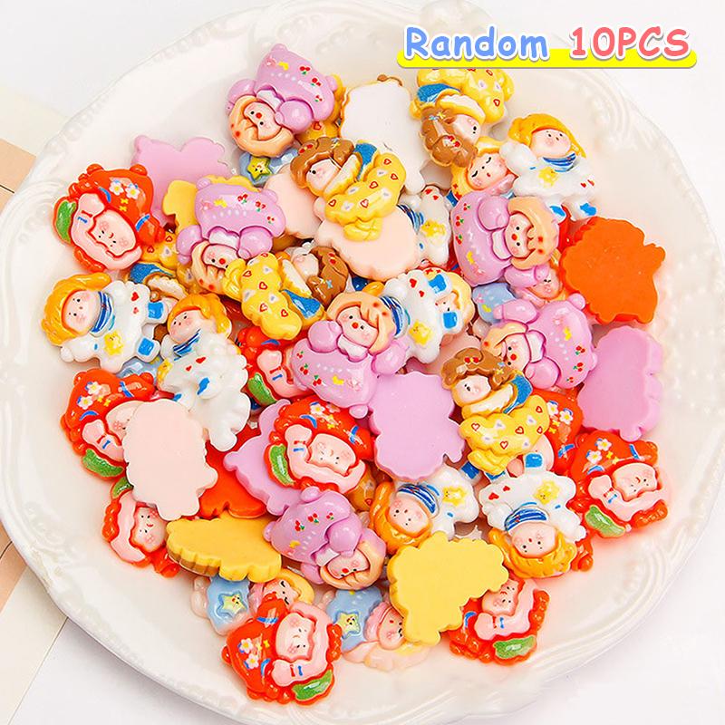 10Pcs Colorful Flower Flatback Resin Cabochons Flower Cabochon Beads For Diy Crafts Jewelry Making Decoration Accessories