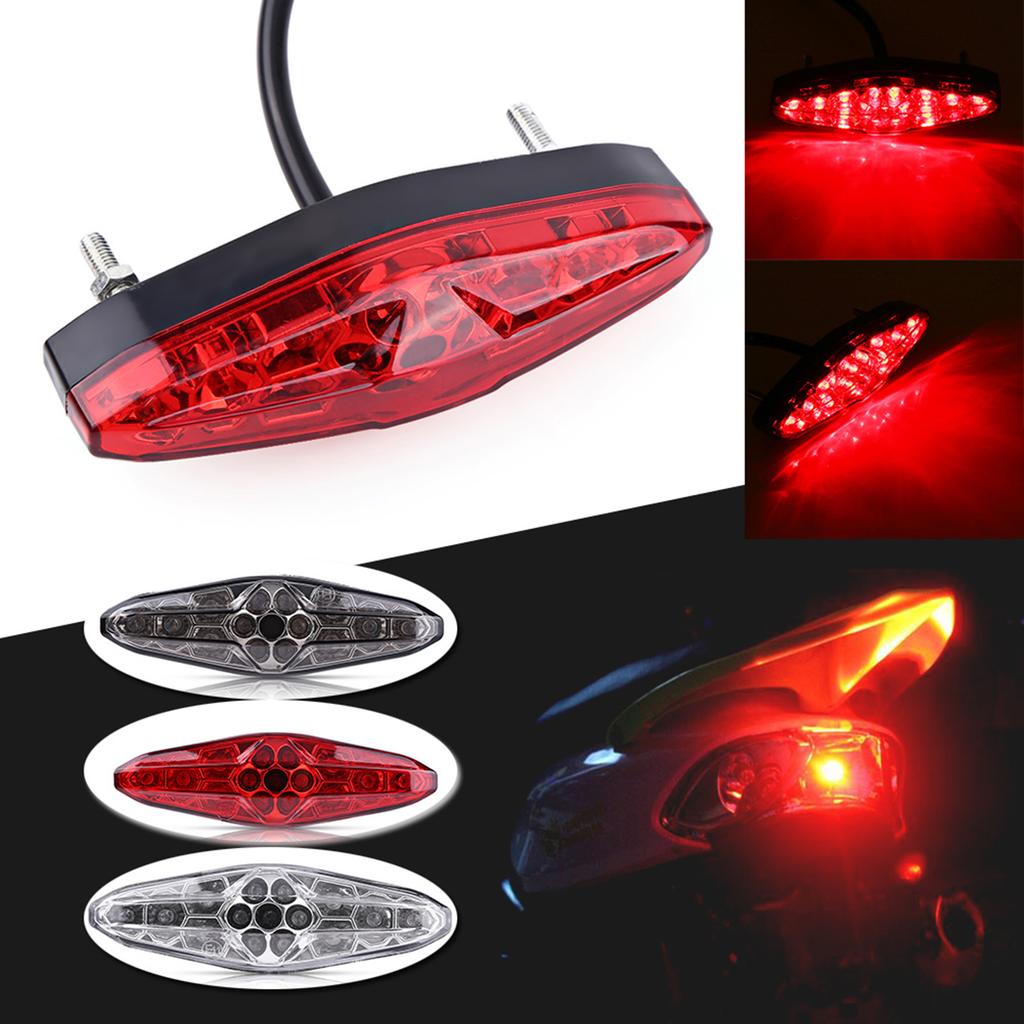 12V 15 LED Motorcycle Brake Stop Running Tail Light ATV Dirt Bike Rear Light Universal