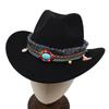European And American Two-Color Black Top Hat, Western Cowboy Hat, Ethnic Style Jazz Hat, Pot Zhuang Dance Felt Hat, Woolen Hat, Men And Women