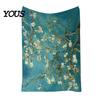 Pre-treated Blanket Oil Painting Nap Blanket, Soft Warmth Double-Sided Flannel, Digital Cozy Warm Flannel Print Shrink-Resistant Machine