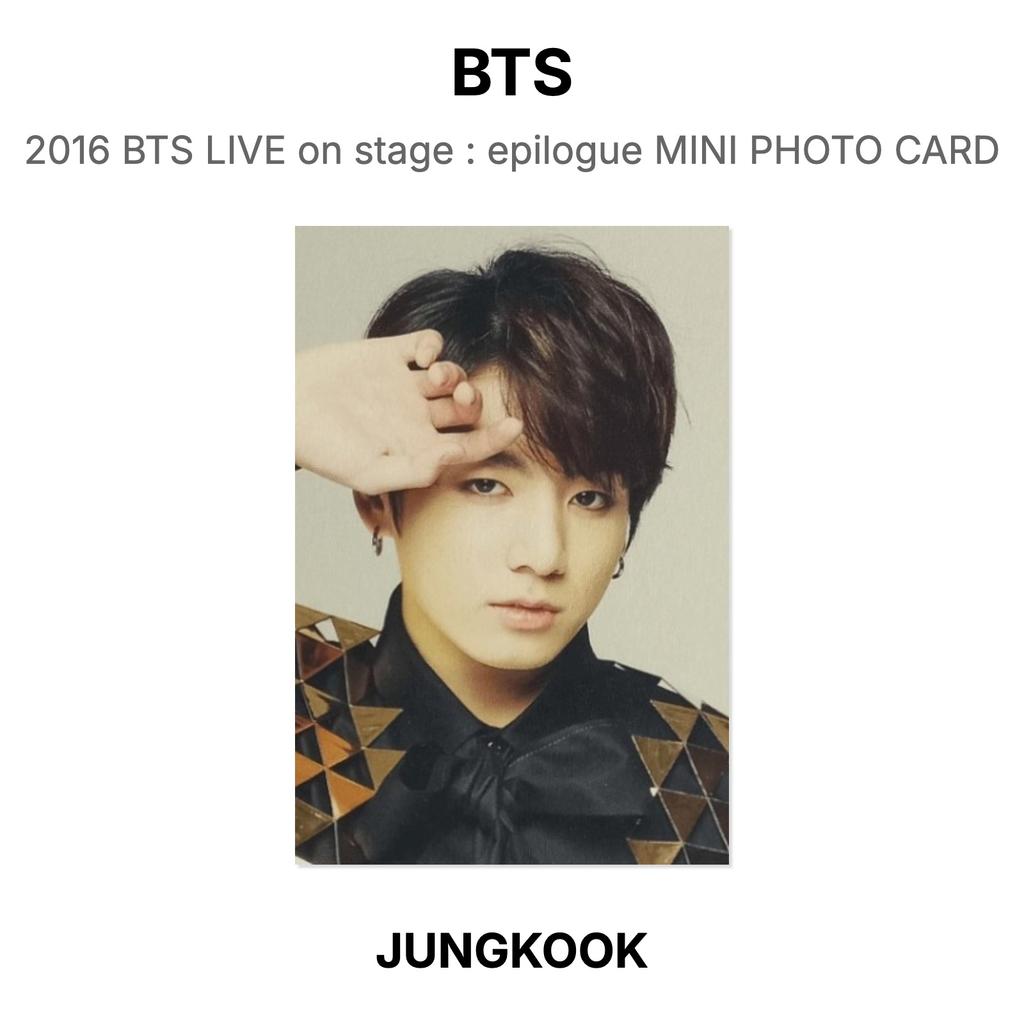 BTS 2016 BTS LIVE On Stage : Epilogue MINI PHOTO CARD Official Photocard
