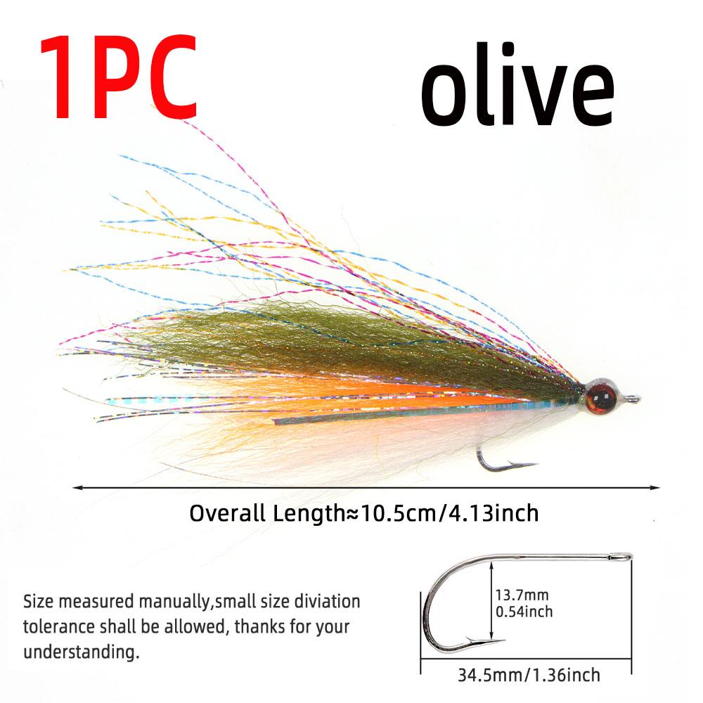 1PC 3D Epoxy Fish Eyes Minnow Streamer Synthetic Fiber Artificial Bait Trout Bass Salmon Bluefish Tarpon Steelhead Fishing Lure