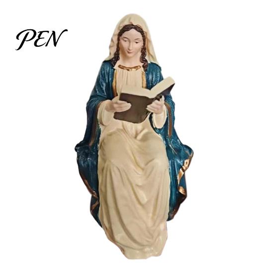 Religieuze Hars Ornamenten Jezus en Maagd Maria Lezen Boekenplank Beeldjes, Zittende Beelden, Christelijke Beelden voor Huisplank Decoratie, Katholieke Beelden
