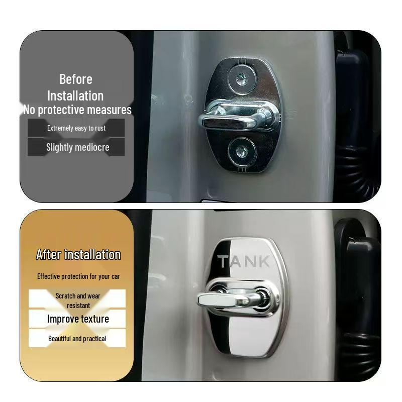 Stainless Steel Car Door Lock Protection & Decoration for Models 300, 400, 500, 700