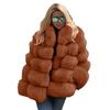 Women's Autumn/Winter Faux Fur Coat with Fox Fur Accents