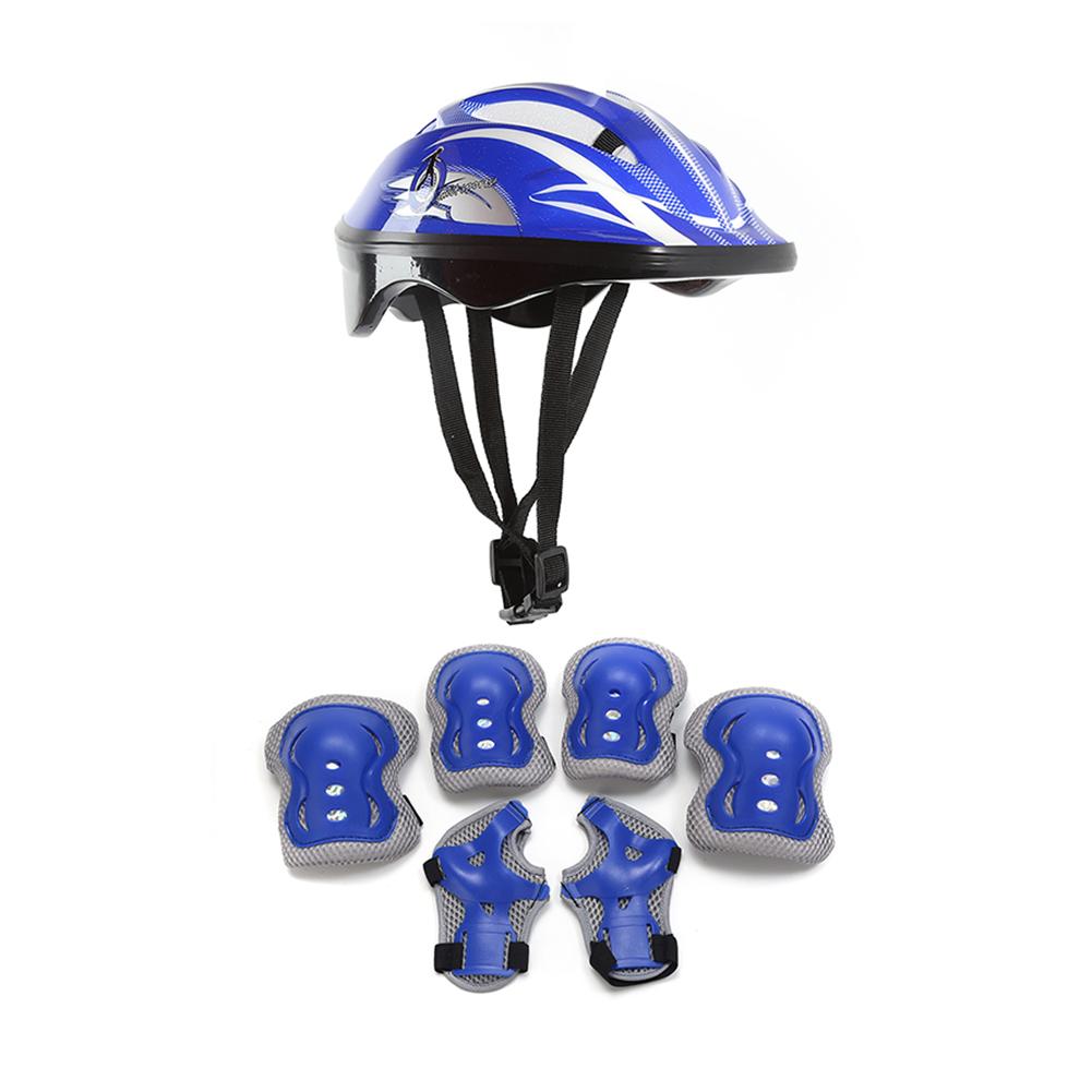 Kids Helmet with Sports Equipment Adjustable Safety Helmet Knee Elbow Pad Set Helmet/Knee Elbow Pads/Wrist Guards for Boys Girls