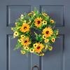Sonnenblumenkranz Weihnachts-Türdekoration - Künstliche Blumen & Baumzubehör für festliche Atmosphäre
