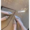 Fashion French Style New Hollow Pointed Bow High Heels Temperament Sexy Women's Sandals