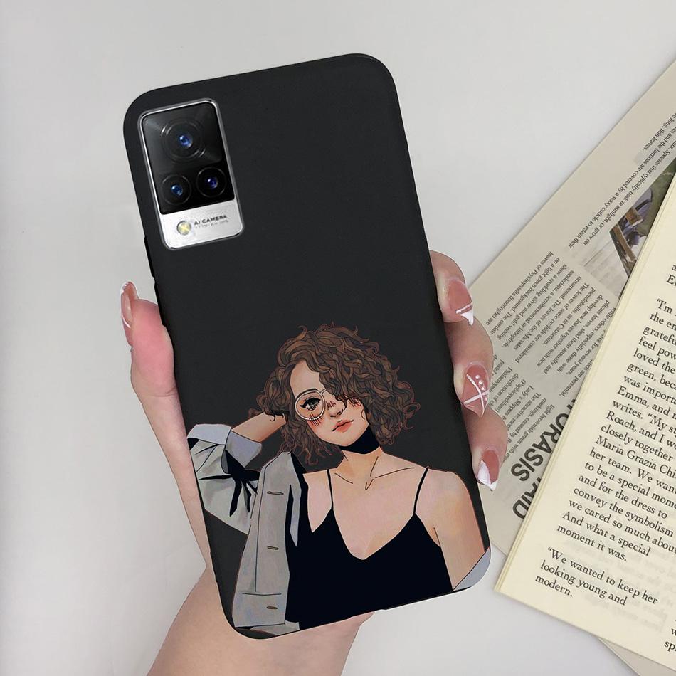 For Vivo V21 Case V2066 V2050 Soft Silicone Cute Painted Cover For Vivo V21E V 21 4g 5g Phone Cases Shockproof Bumper Slim Funda