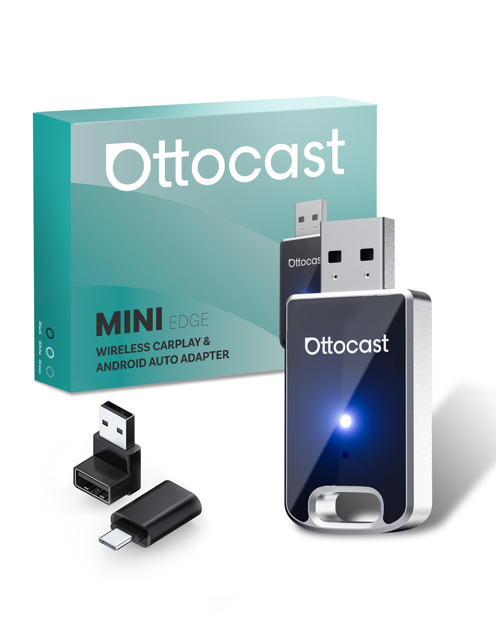 Official Ottocast MINI Ottocast Mini CarPlay and Android Auto Wireless USB Car Compatible with Wired CarPlay and Android Supports iPhone and Android