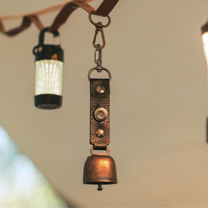 62KD Vintage Metal Bells Keychain Pet Pendant Outdoor Wind Chimes Charm Jewelry Gift