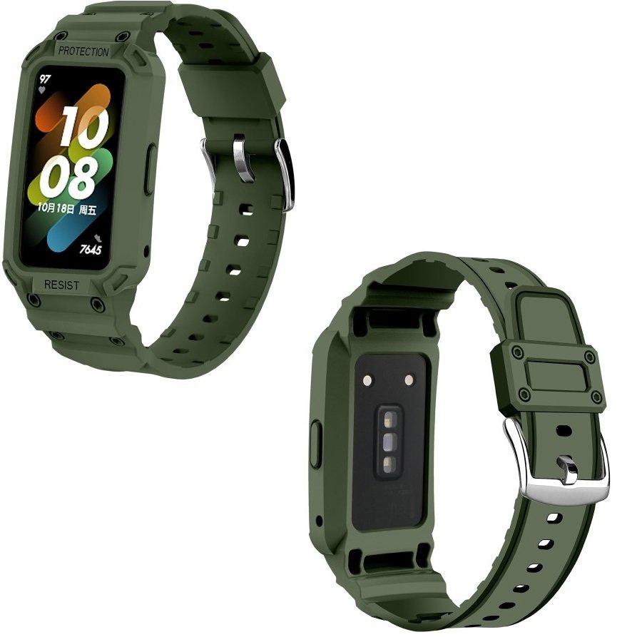 Strap with Case for Huawei Band 6 / Huawei Band 7, Green