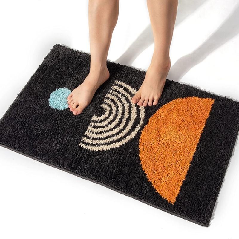 Inyahome Bathroom Rugs Non-Slip Fluffy Soft Plush Microfiber Rug Quick Dry Machine Washable Ultra Shaggy Bathmat Tapete Banheiro