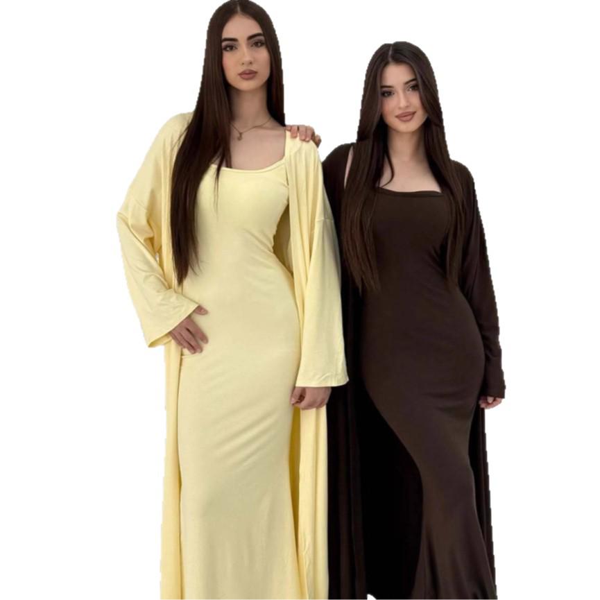 2025 Summer European & American Women's Cape Bodycon Dress - Long-Sleeve, Round Neck, Fashionable