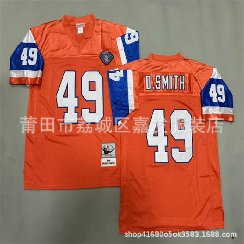 Denver Broncos Retro Football Jersey Mens Cotton Training Shirt NFL Style Rugby Sportswear