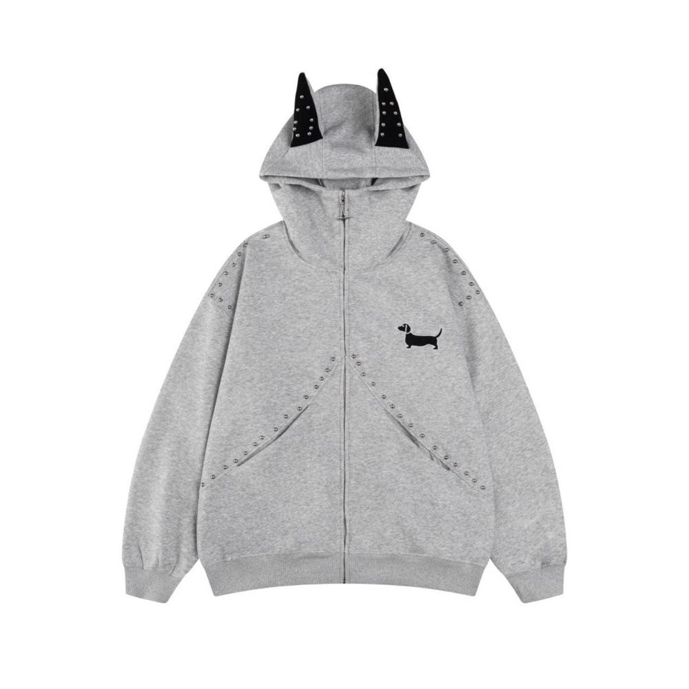 Свитер с капюшоном мужской и женский весенне-осенний зимний свободный плащ M серый