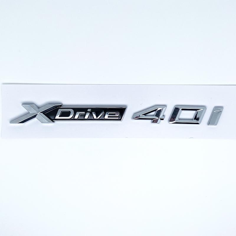 Adesivo Emblema Auto 3D ABS Nero Lucido Argento XDrive 40i 40d 45i 45d 48i 48d Per BMW X1 X2 X3 X4 X5 X6 X7 GT