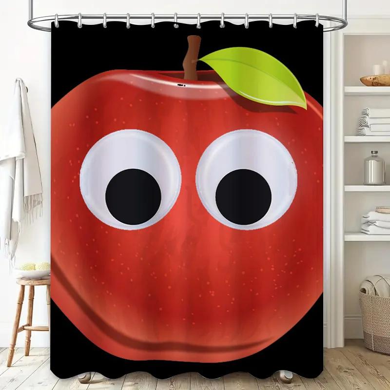 Eye-Catching Fruits Shower Curtain Set Perfect for Bathroom Decor
