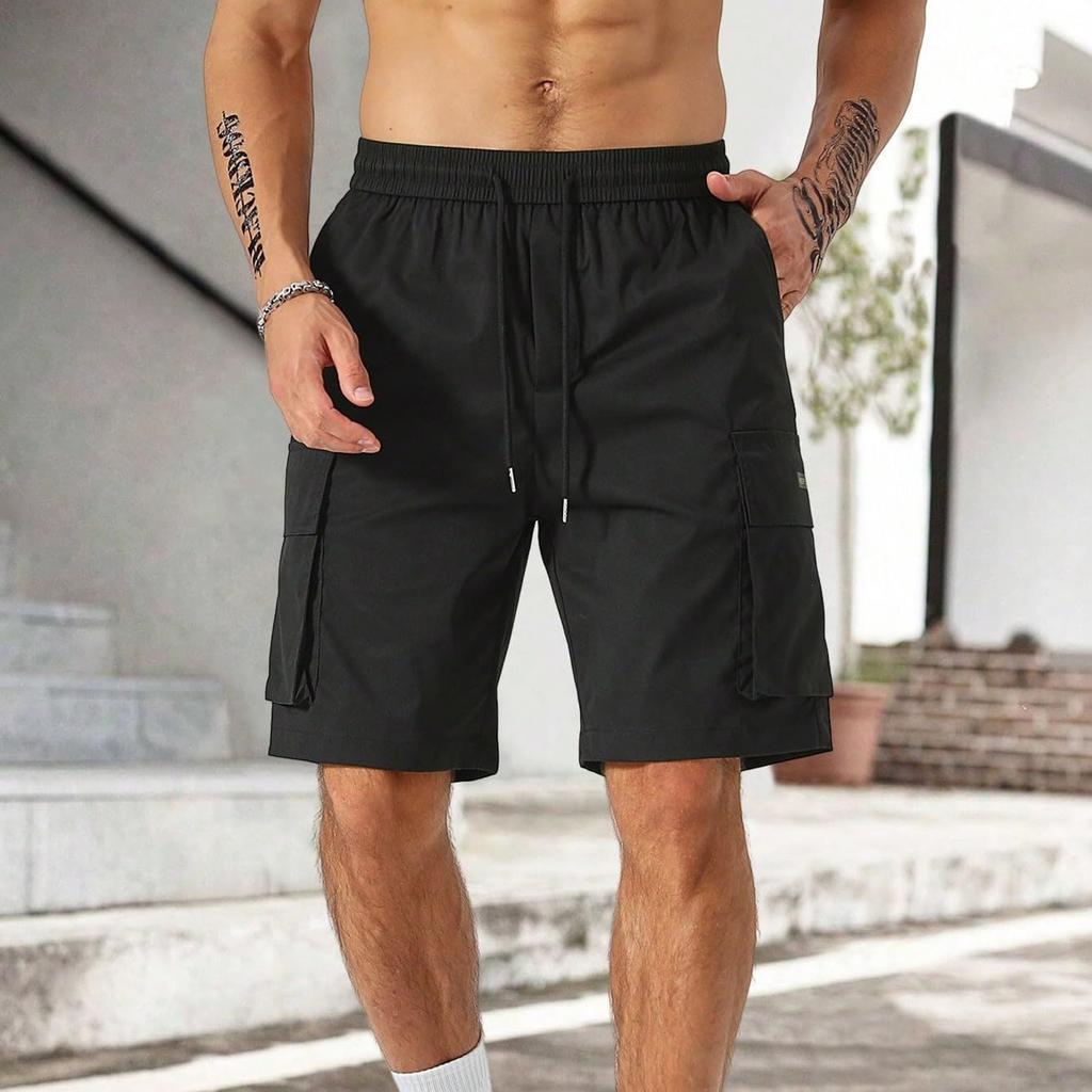 Men's Casual And Fashionable Lace-up Lightweight And Breathable Sports Shorts. Men's Loose And Large-sized Multi-pocket Workwear Shorts.