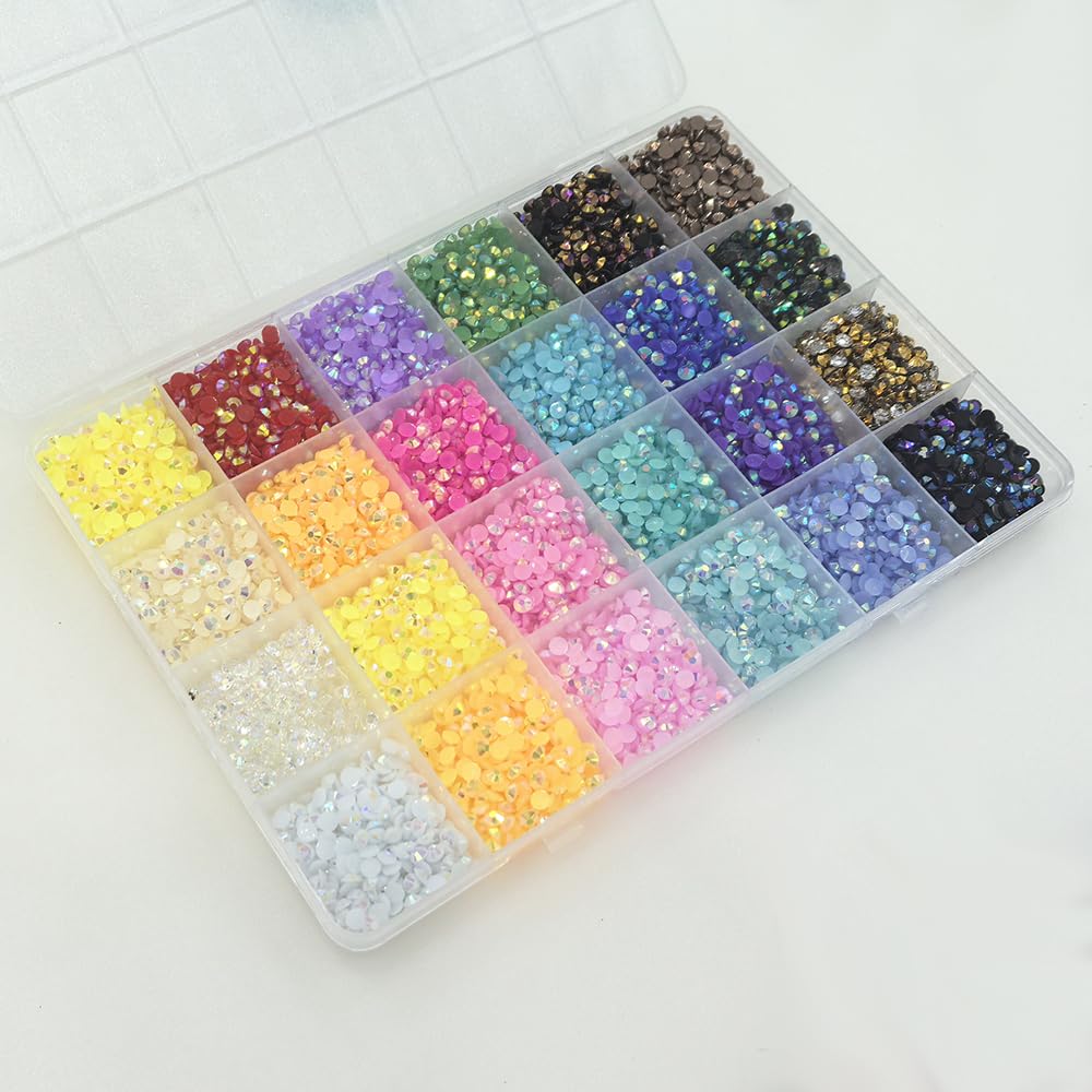 12,000 Nail Stones, Rhinestones, BetterJonny, 24 Colors, Nail Stones, Glass, Nail Deco Parts, Craft Parts, DIY Nail Parts, Decorate Your Nails (4mm)