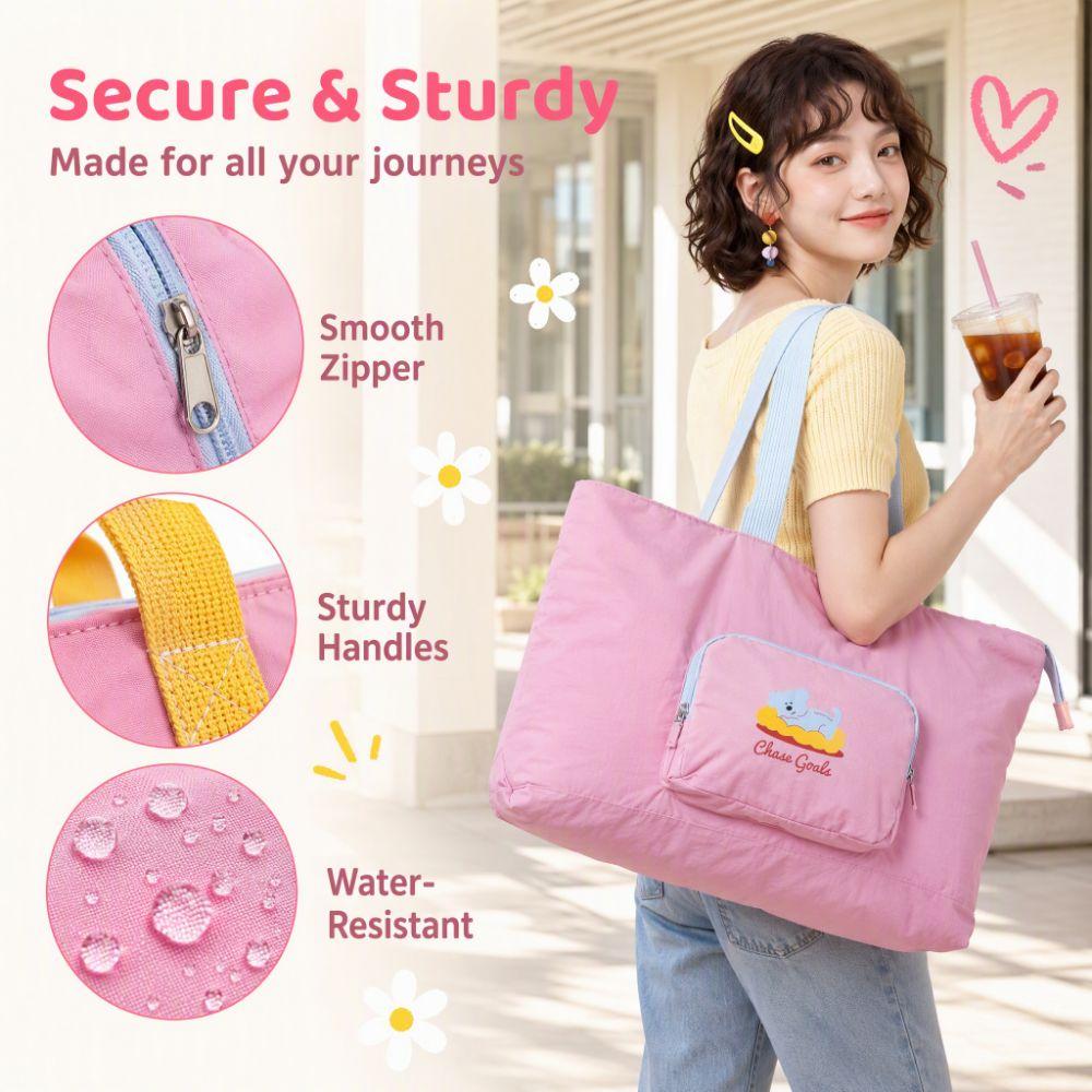 Cartoon Foldable Luggage Storage Bag Foldable Grocery Bag Reusable Shoulder Bag  Single Shoulder