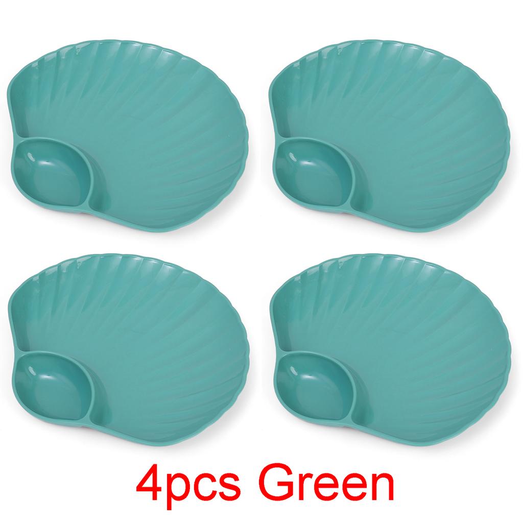 Muschelschale, Plastik-Teigtaschenteller mit Essigscheiben, Essigschalen, Sushi, Frühstück, Trockenfrüchte, Snacks, Muschelknochen-Spuckschale