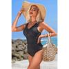 CHARMLEAKS One Piece Swimsuit Women Pectoral Cross V Collar Bathing Suit Sexy Monokini Swimwear S-XL