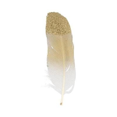 6 plumes dorées à paillettes