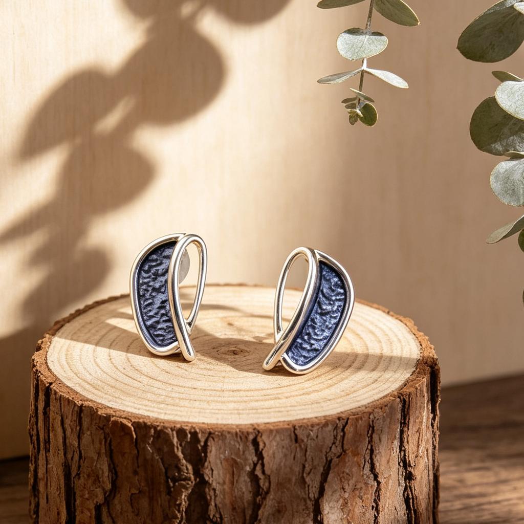 Hot-selling Simple Semi-round Hand-painted Enamel Stud Earrings Irregular Geometric Shape Daily Versatile Women's Earrings
