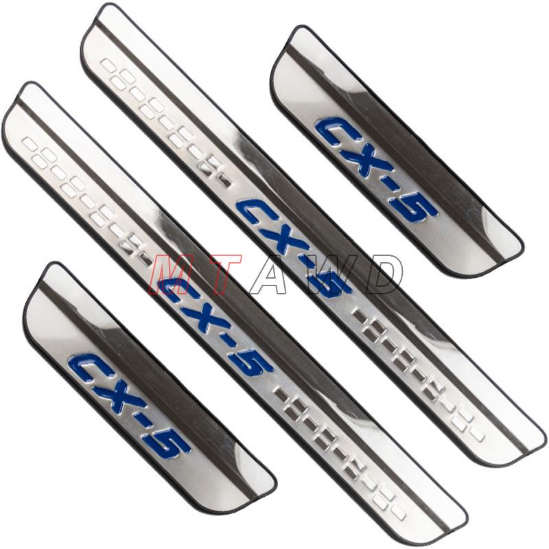 For Mazda CX-5 CX5 KE KF Accessories 2012-2024 2025 Stainless Car Door Sill Kick Scuff Plate Protectors Trim Cover Guard Styling