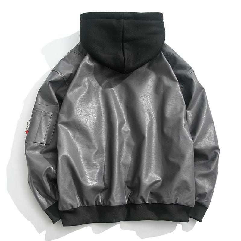 

Модная красивая свободная кожаная куртка мужская локомотивная одежда пилот кожаная куртка студенческая весенне-осенняя трендовая куртка 5XL