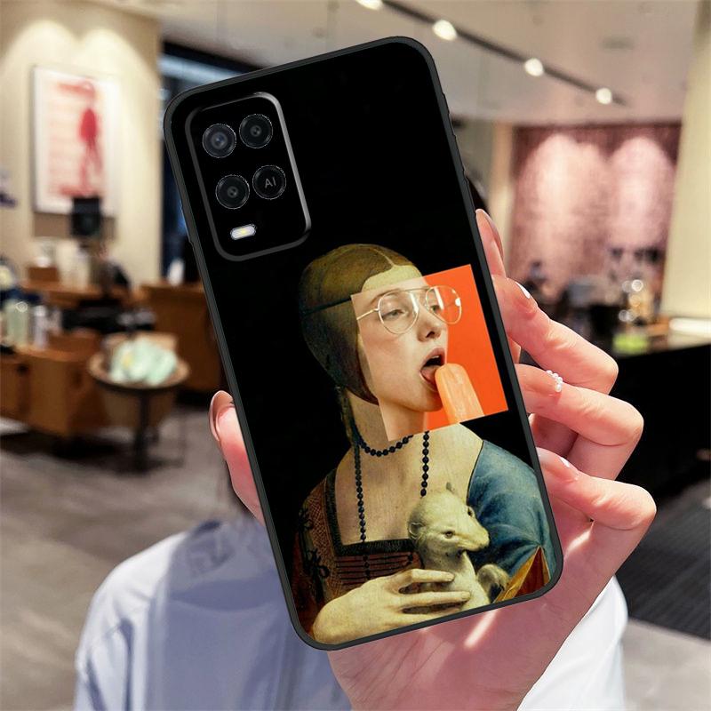 Famous Aesthetic Statue Case For Oppo A94 A54 A40 A60 A80 A98 A78 A18 A38 A58 A16 A76 A96 A17 A77 A74 A57S A15 Cover