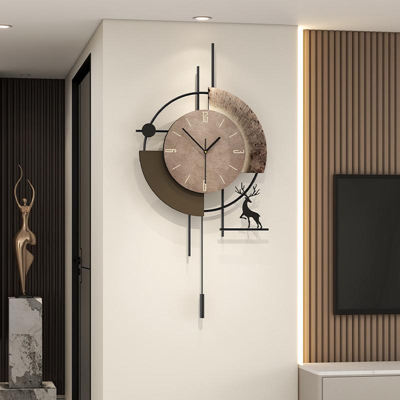 Light Luxury Wall Clock, High-end Living Room, Modern Creativity, Silent Clock, No Drilling Decoration, Clock Hanging On the Wal