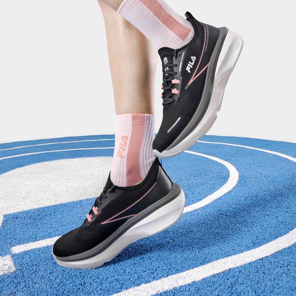 FILA 3A Panther Comfortable Sports PU Fabric Shock Absorption Wear-Resistant Rebound Low-Top Training Running Shoes Women sneaker Black A12W331104FBM