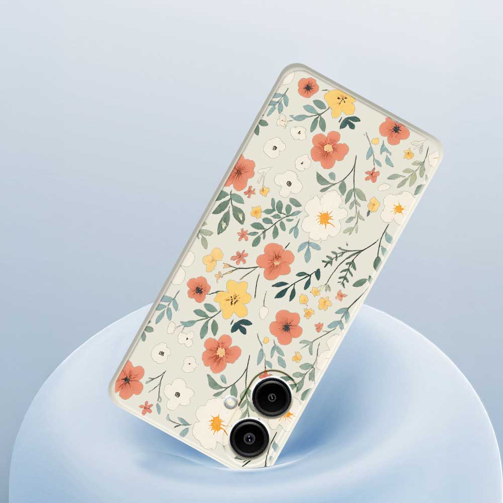 For Samsung Galaxy A07 4G Case Flower Garden Pattern Printing Straight Edge TPU Phone Back Cover