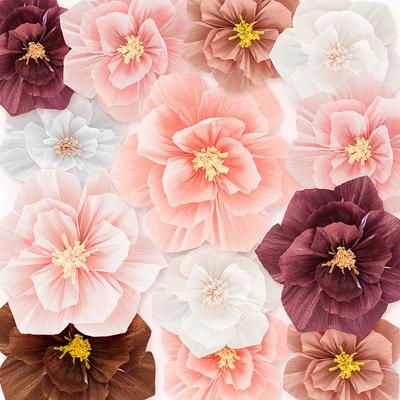 Rugas Flor Papel Tridimensional Emulação Para Festa de Aniversário Casamento Sala Cenário Decoração Suprimentos