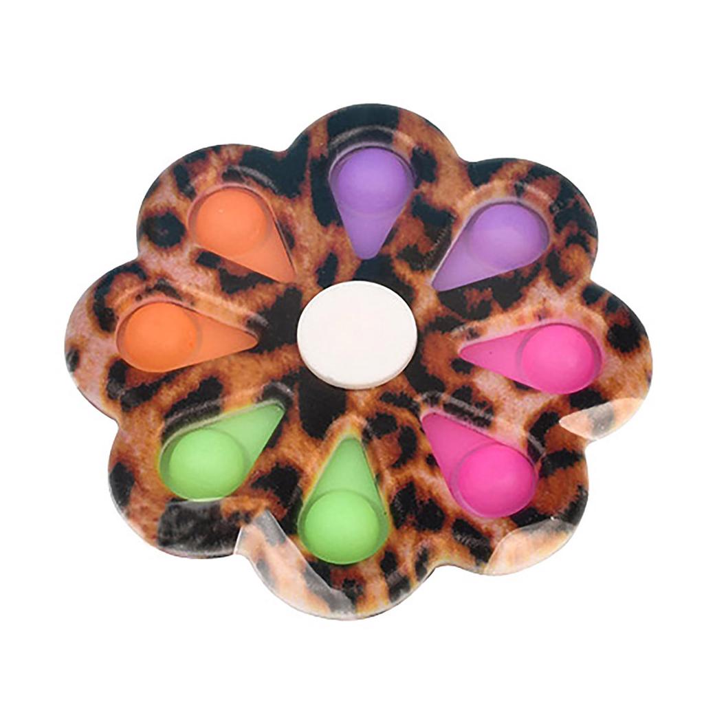 Flower Shaped Rotating Pop It Fidget Toy with Multiple Bubbles Stress Relief Sensory Spinner for Kids and Adults Durable Material