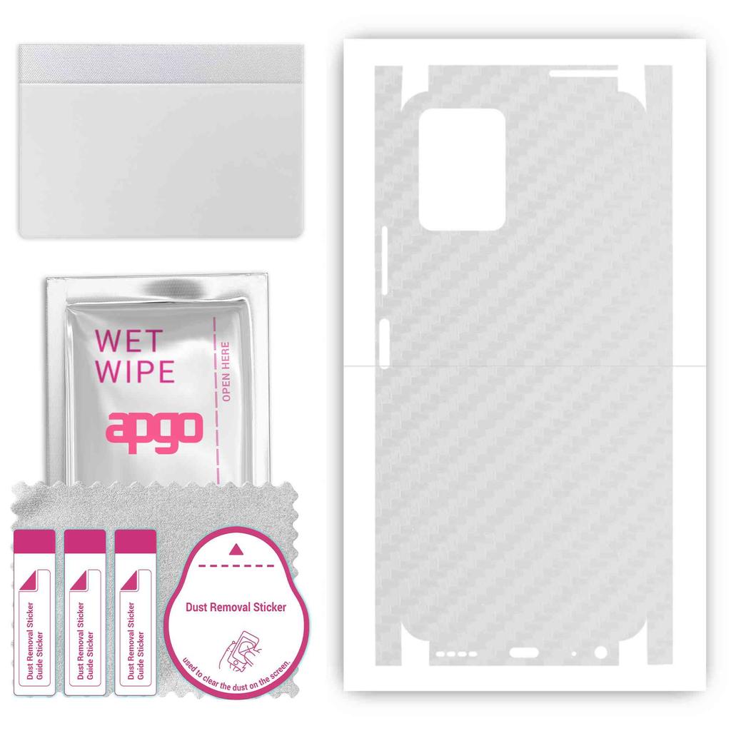apgo Protective Skin Sticker for the back+sides compatible with Vivo Y21 2021, Full Wrap Film, Foil, Vinyl - Pattern Transparent Carbon