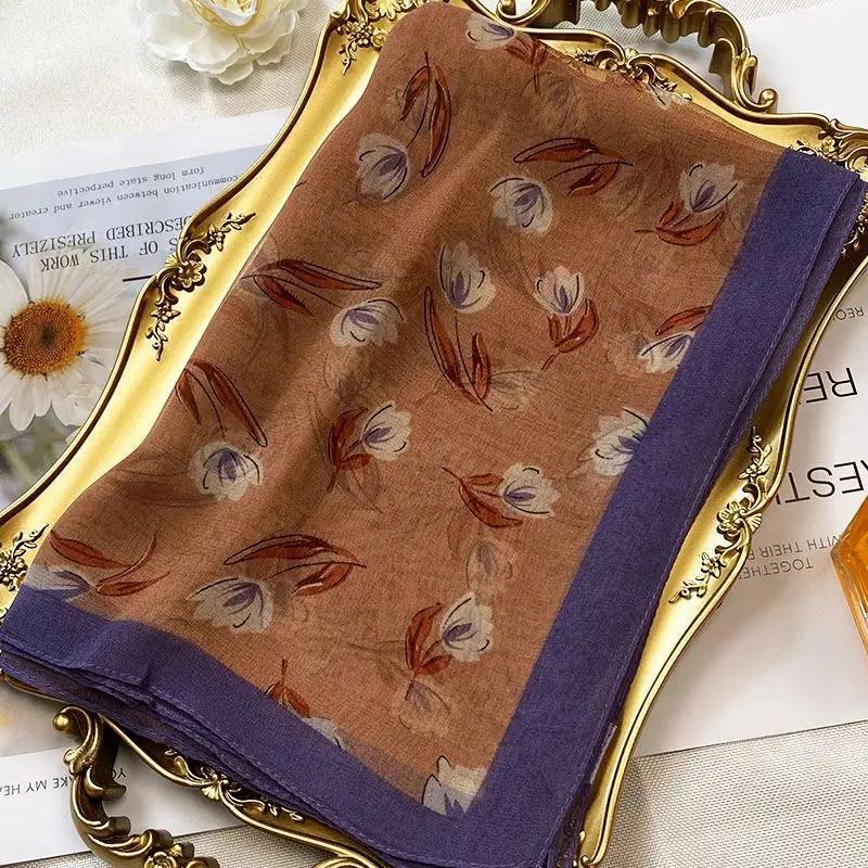 Silk Scarf Women's Summer New Georgette Sunscreen Fashionable High-end Foreign Style Versatile Travel Thin Mother