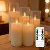 LED Pillar Candle with Flickering Swaying Wick Remote Control USB Powered for Christmas Home Decor & Realistic Ambiance
