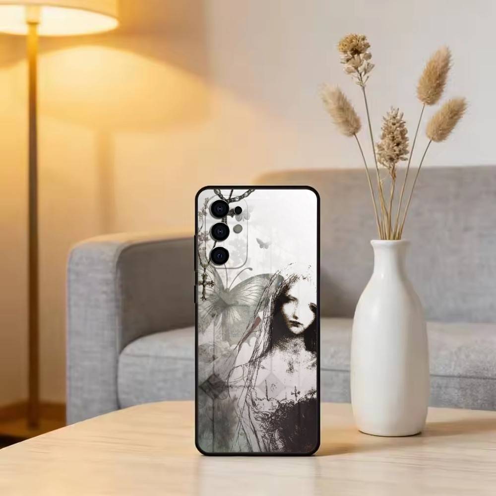 G-Gothic D-Dark A-Aesthetic Phone Case Black Silicone Soft For Samsung S25,S24,S21,S22,S23,S30,Ultra,S20,Plus,Fe,Lite
