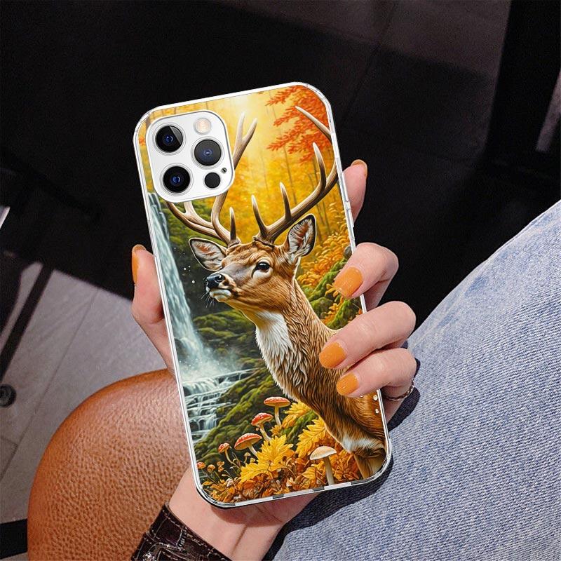 Hjortjakt Camo Phnoe Fodral för Iphone 17 Air 16 11 12 13 Mini 14 Plus 15 Pro Max 7 8E SE 2020 16ProMax Telefonfodral Coque 17 Ai