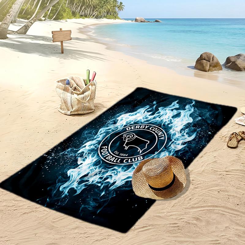 Toalla de Playa con Estampado de Fútbol del Derby County, Toalla Grande Suave de Secado Rápido para Playa, Camping, Natación