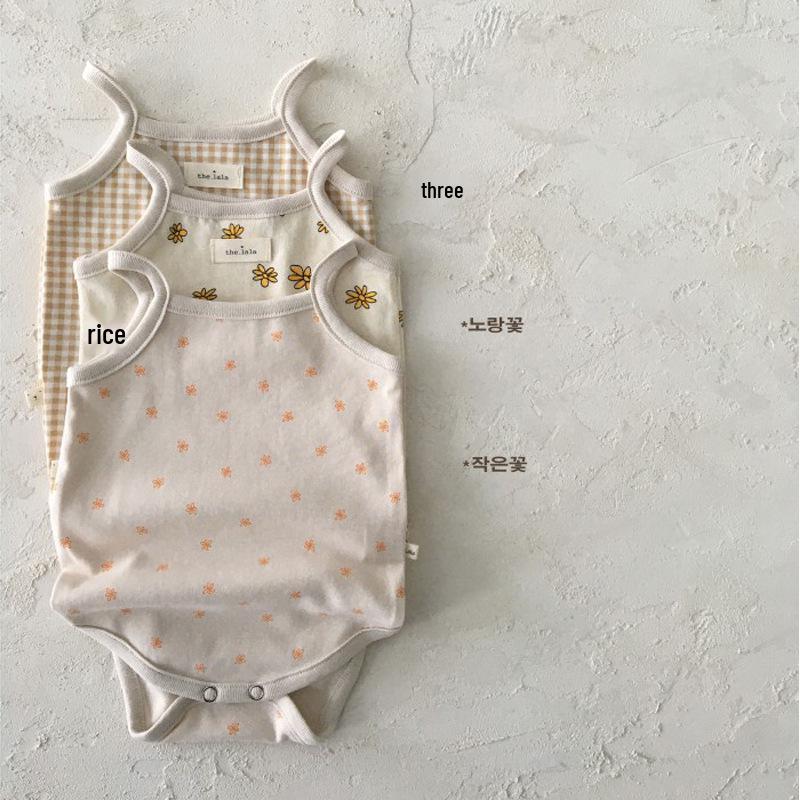 Korean Baby Soft Cotton Sling Jumpsuit - Summer Vest