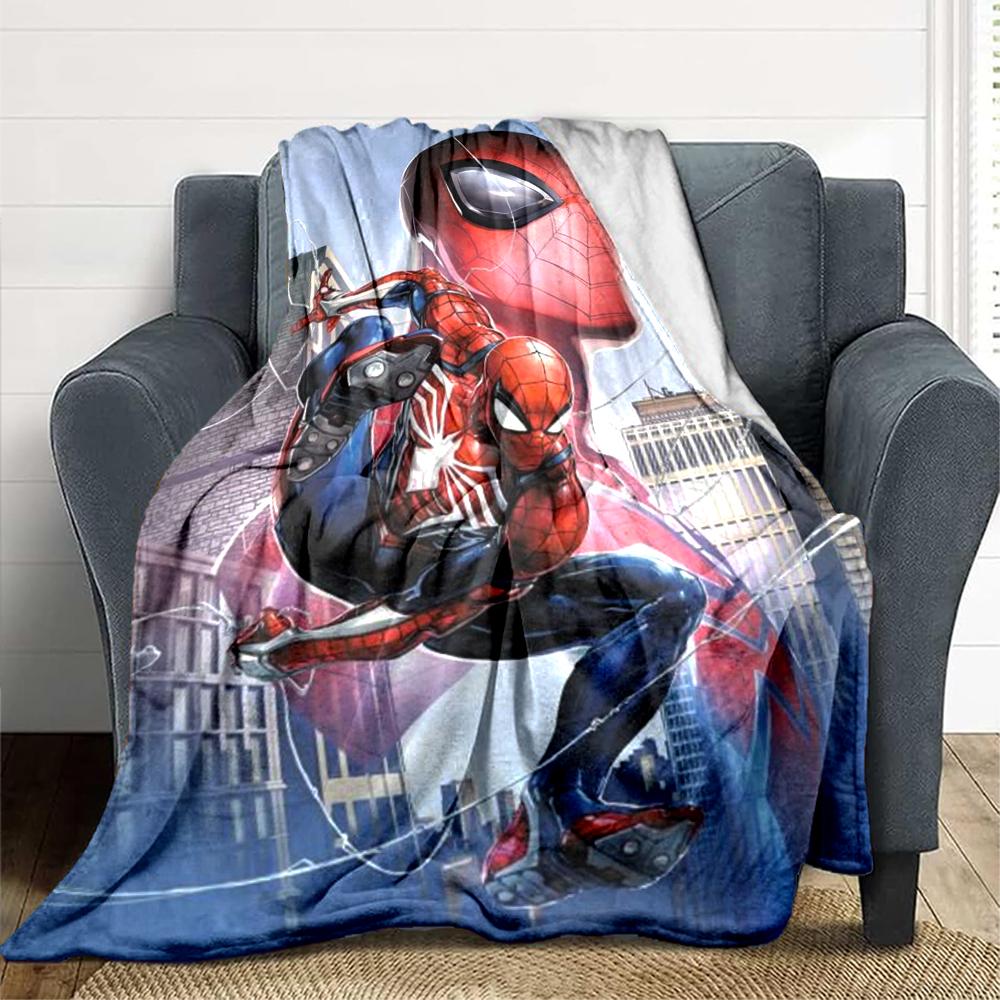 1Pc Spiderman Urban Adventure Blanket Soft And Comfortable Casual Warm Camping Travel Christmas Halloween Xmas Gift M924471